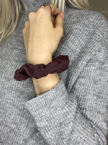 Dark brown corduroy scrunchie by Chuperchouchou