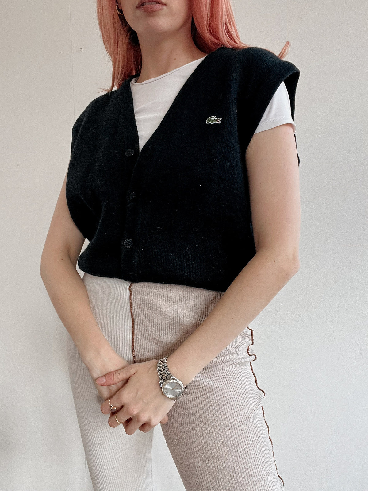 Gilet en laine Lacoste noir S