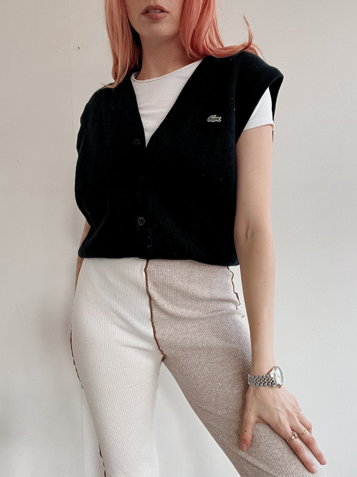 Gilet en laine Lacoste noir S