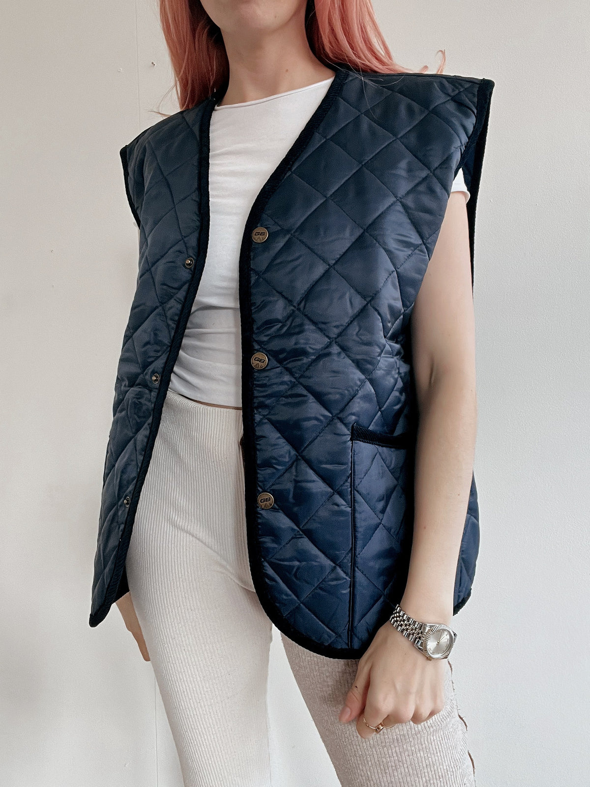 White and blue jacket with orange collar Adidas XL
