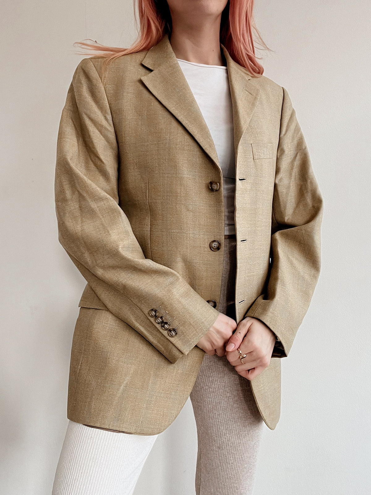 Veste blazer vintage beige/moutarde M
