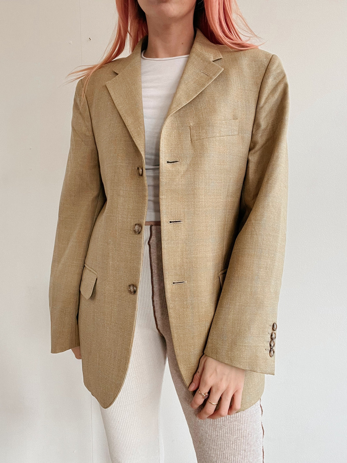 Veste blazer vintage beige/moutarde M