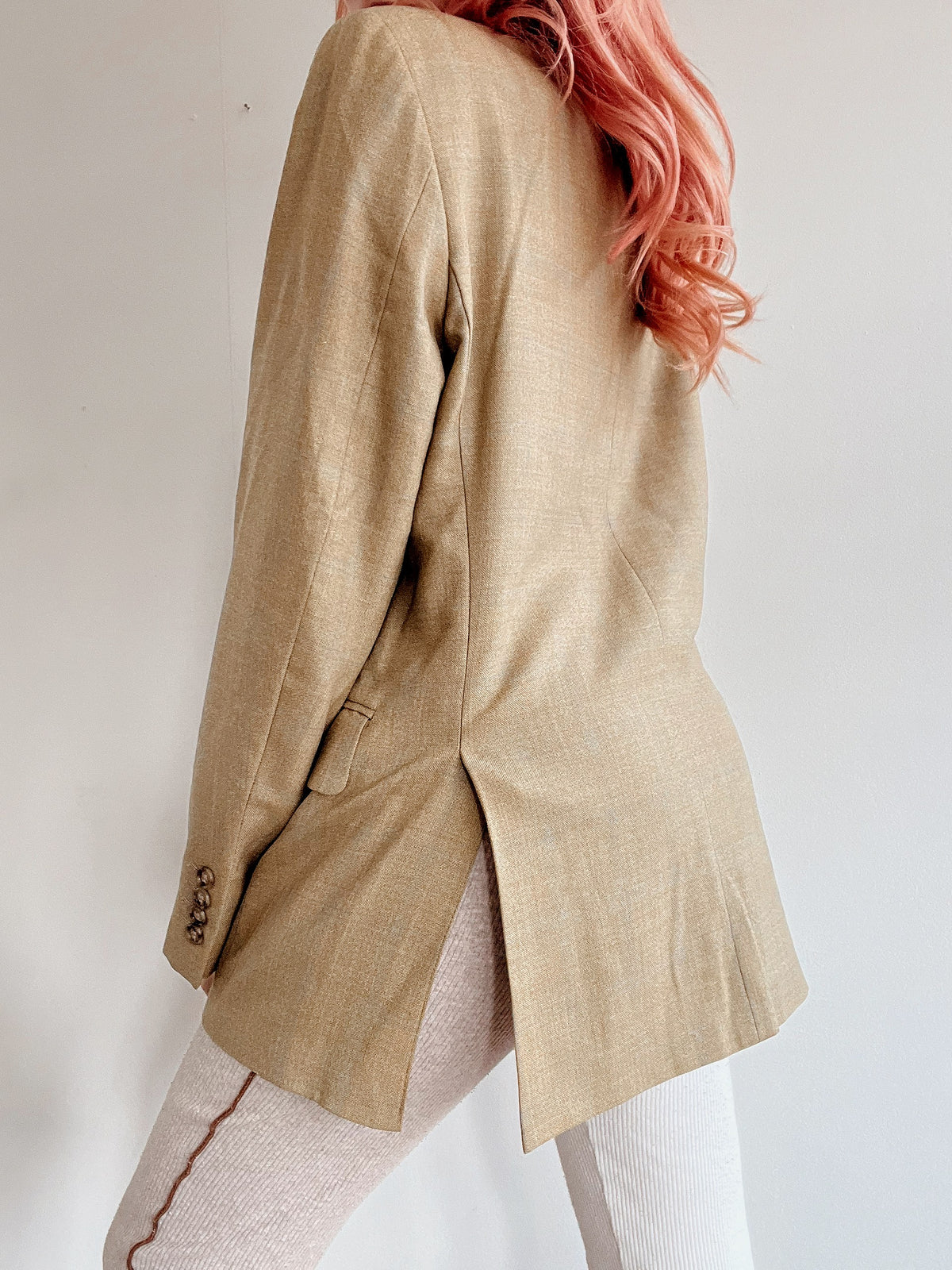 Veste blazer vintage beige/moutarde M