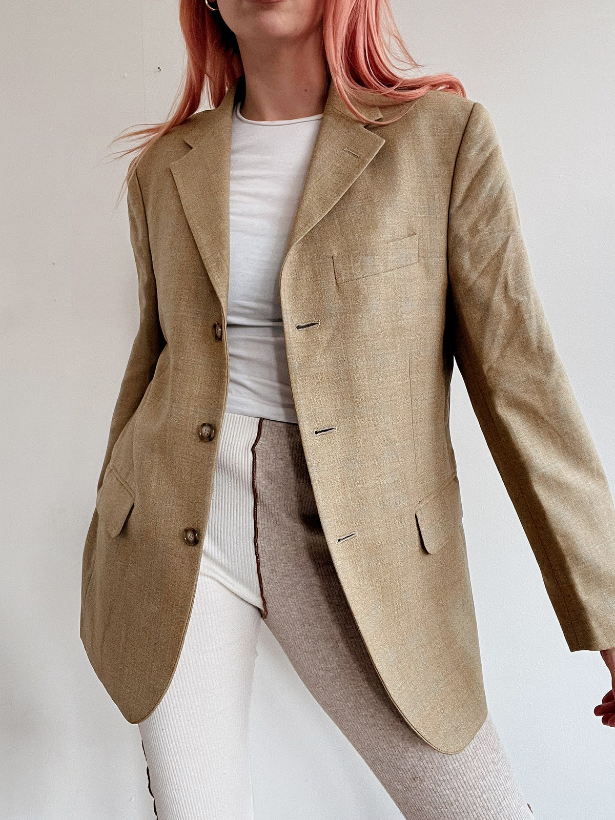 Veste blazer vintage beige/moutarde M