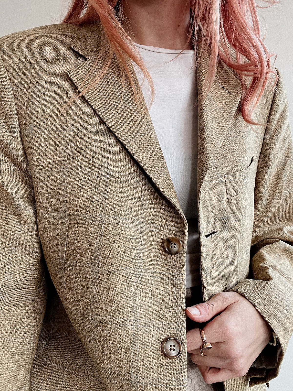 Veste blazer vintage beige/moutarde M