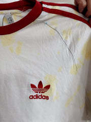 T-shirt vintage blanc et rouge Adidas tie and dye L