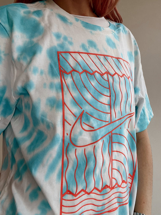 T-shirt vintage turquoise tie and dye Nike L