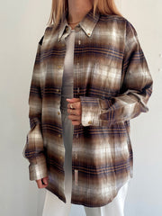 Chemise Vintage à carreaux brune XL