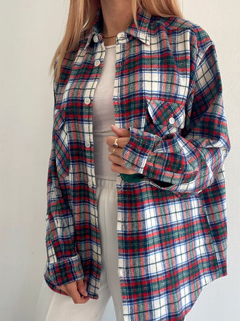 Vintage Check Shirt Beige/Light Blue XL