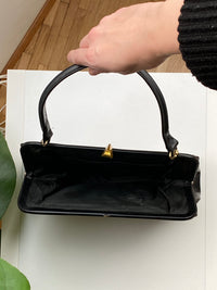 Sac à main rigide Vintage noir