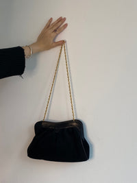 Sac à main Vintage noir avec chaîne dorée