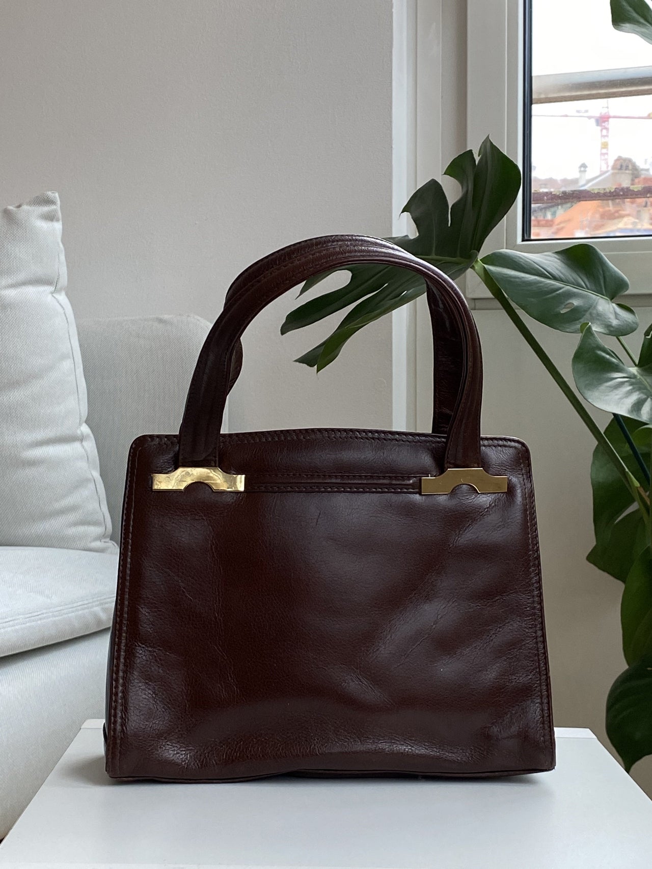 Sac à main Vintage brun chocolat