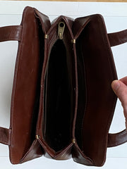 Vintage schokoladenbraune Handtasche 