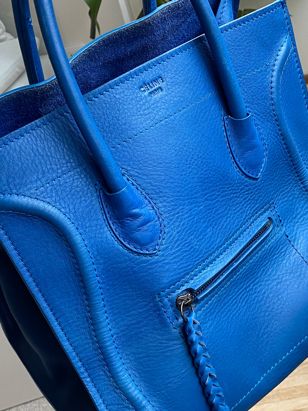 Sac à main bleu pétrole Céline