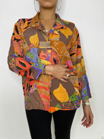 Vintage 80/90s blouse orange tones