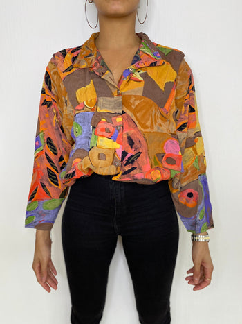 Vintage 80/90s blouse orange tones