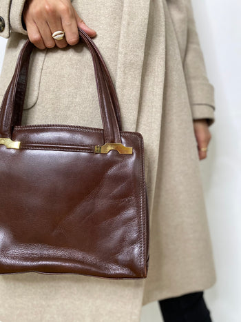 Vintage chocolate brown handbag