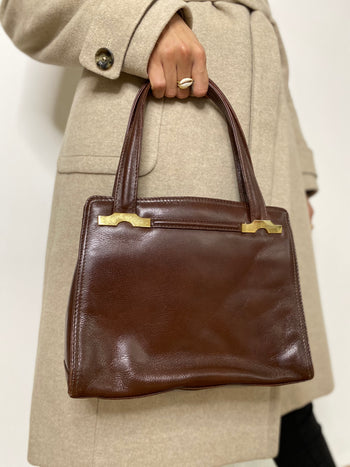 Vintage chocolate brown handbag