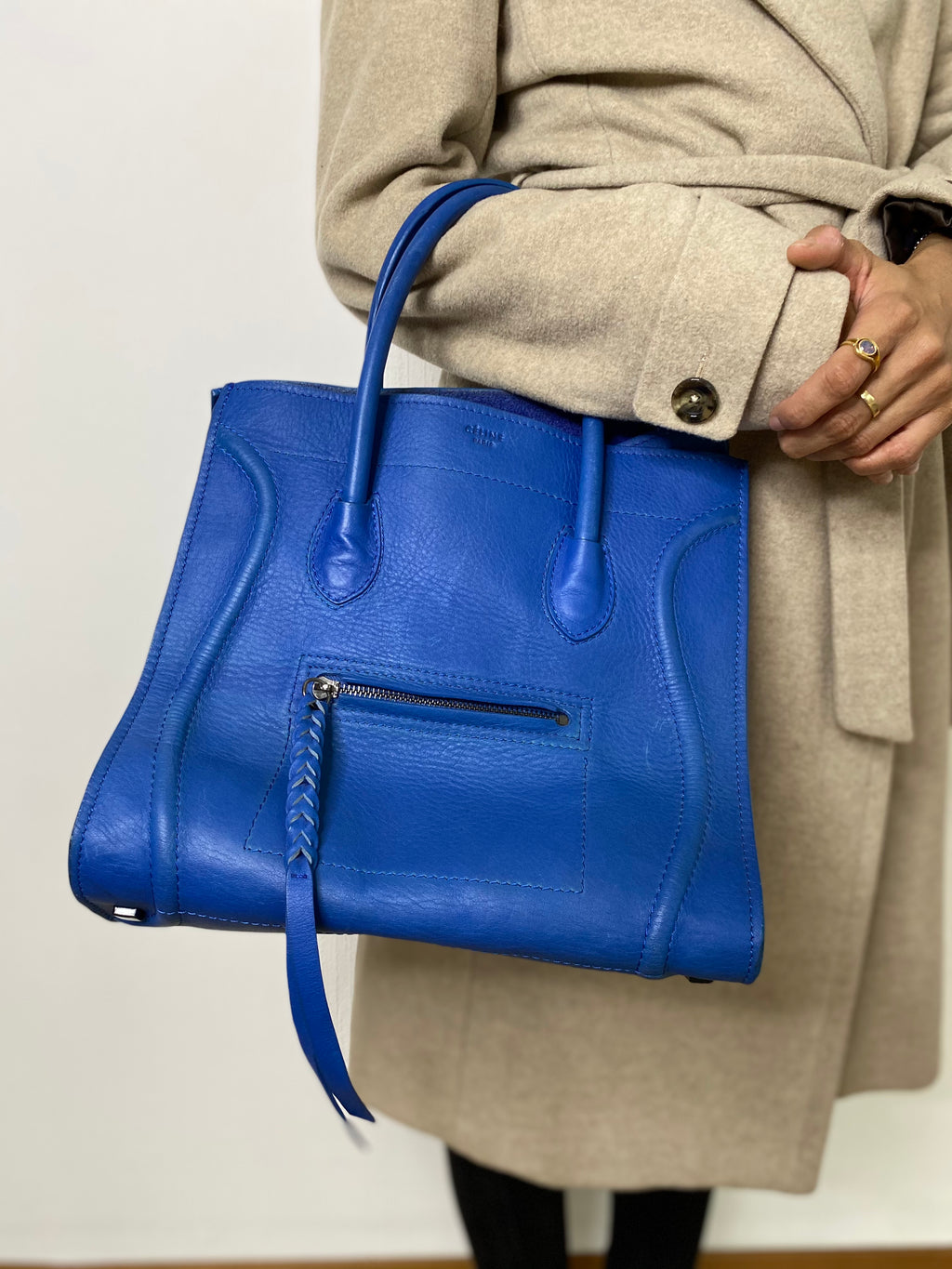 Sac à main bleu pétrole Céline
