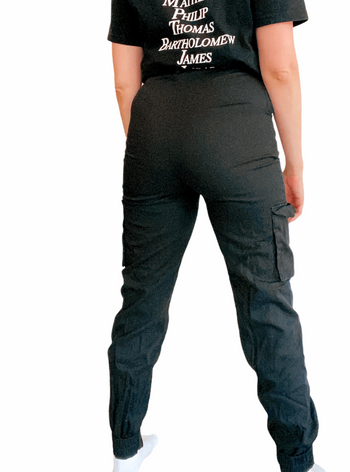 Pantalon noir cargo taille haute 36 Tall