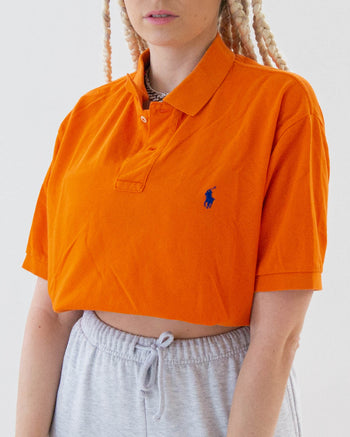 Ralph Lauren L orangefarbenes Kurzarm-Poloshirt