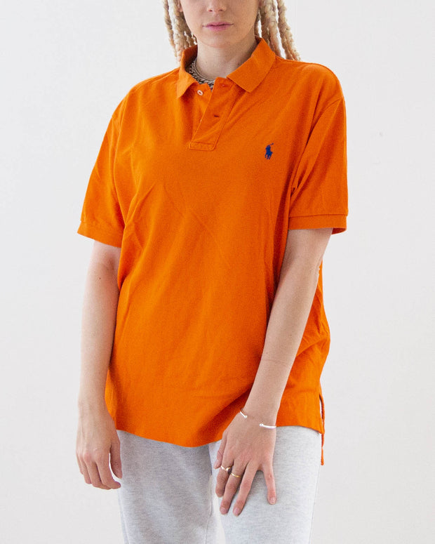 Ralph Lauren L orangefarbenes Kurzarm-Poloshirt