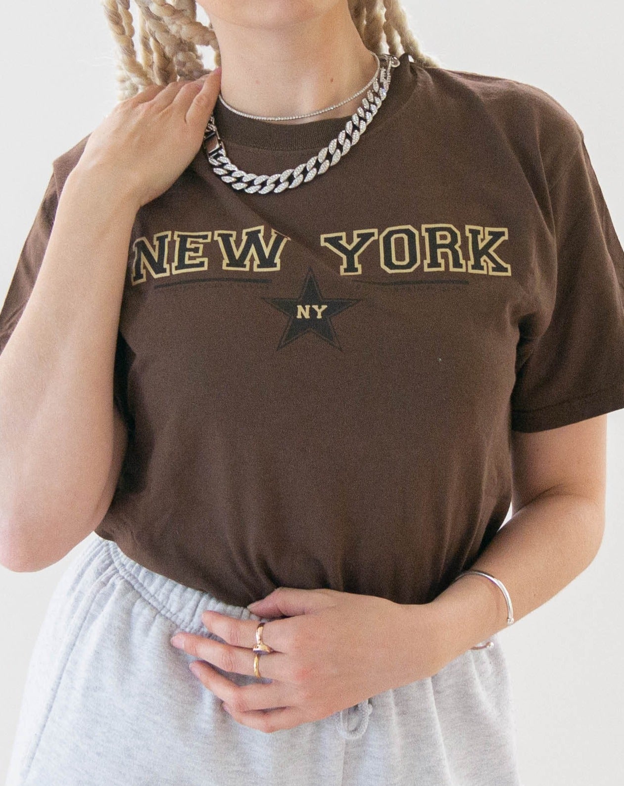 T-shirt USA brun "New York" S/M