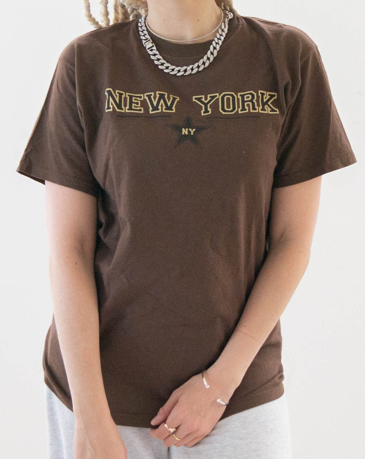 T-shirt USA brun "New York" S/M