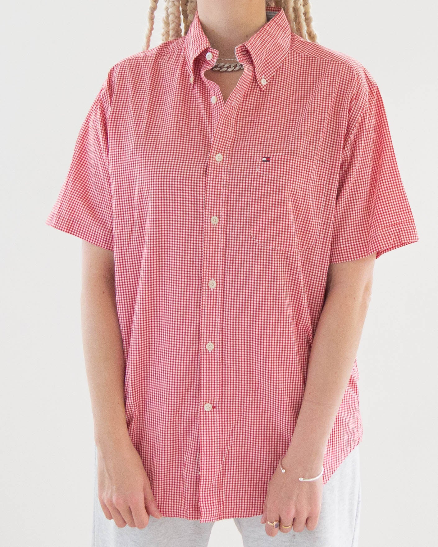 Chemise rouge quadrillée Tommy Hilfiger M