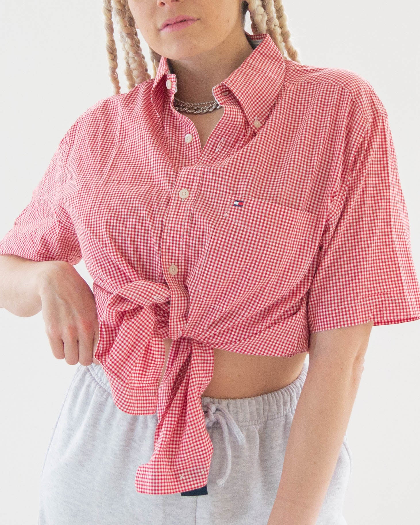 Chemise rouge quadrillée Tommy Hilfiger M