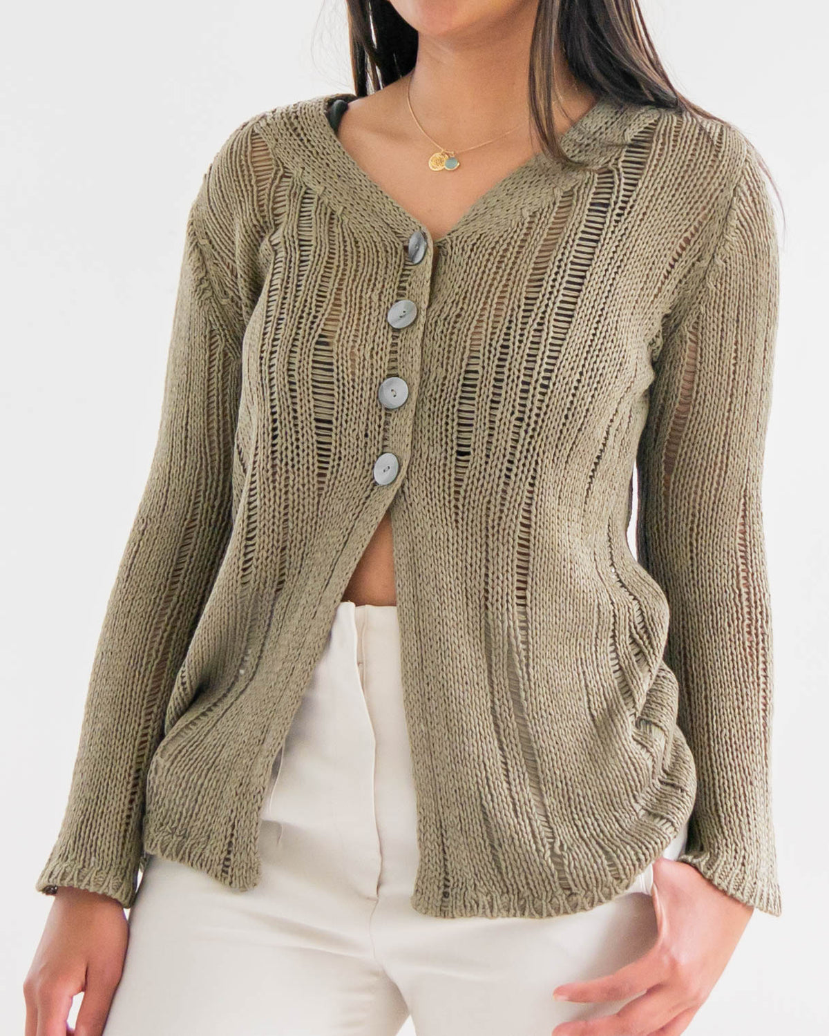 Beige Mesh-Sommerweste M