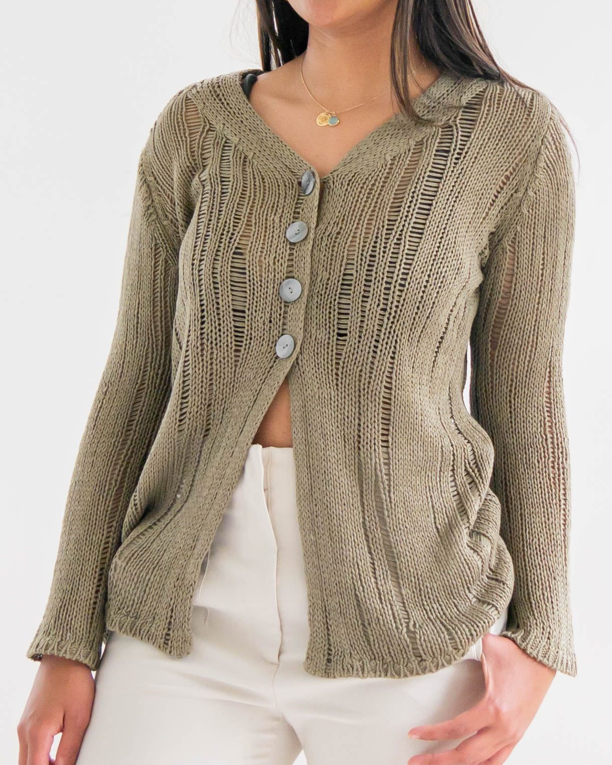 Gilet d'été à mailles beige M
