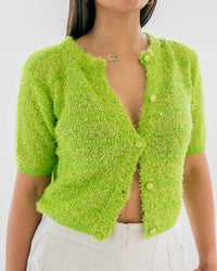 Gilet d'été vert à poils M