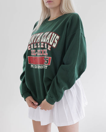 Pull USA vert foncé Santa Claus L