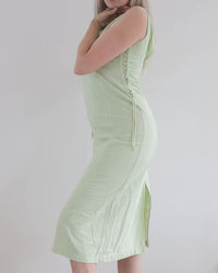 Hellgrünes Leinenkleid M 