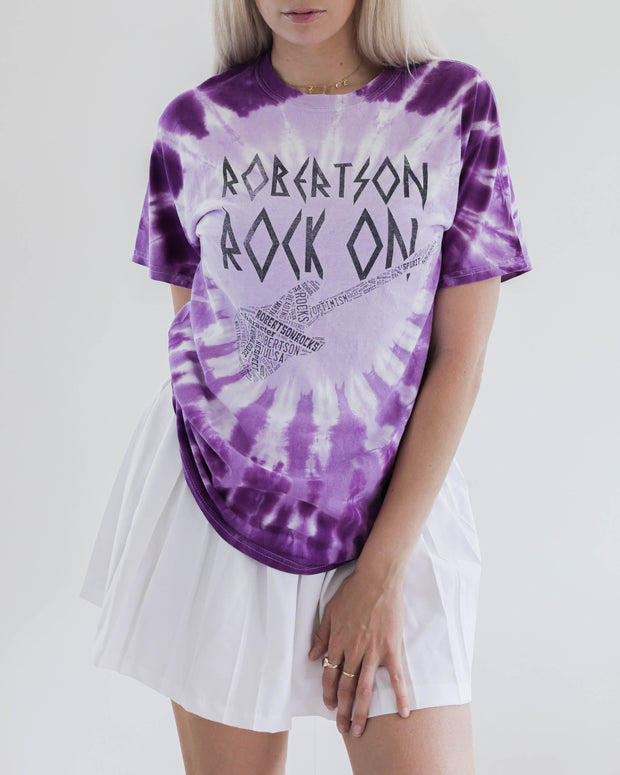 E.T-shirt tie&dye violet "Robertson rock on" M