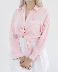 I. Pastellrosa Seidenbluse S/M 