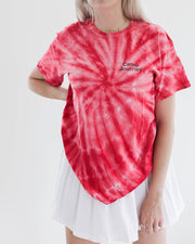 E. „Camp Journey“ rot/rosa Batik-T-Shirt M