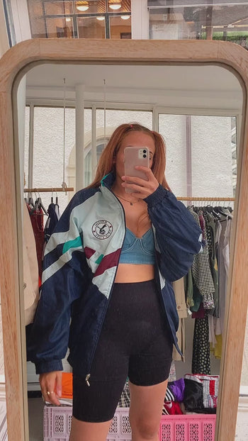 Jacket vintage bleue foncée L