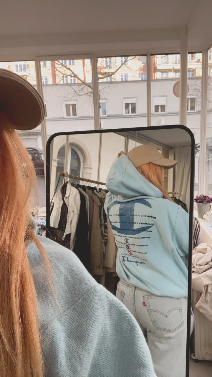 White and blue jacket with orange collar Adidas XL