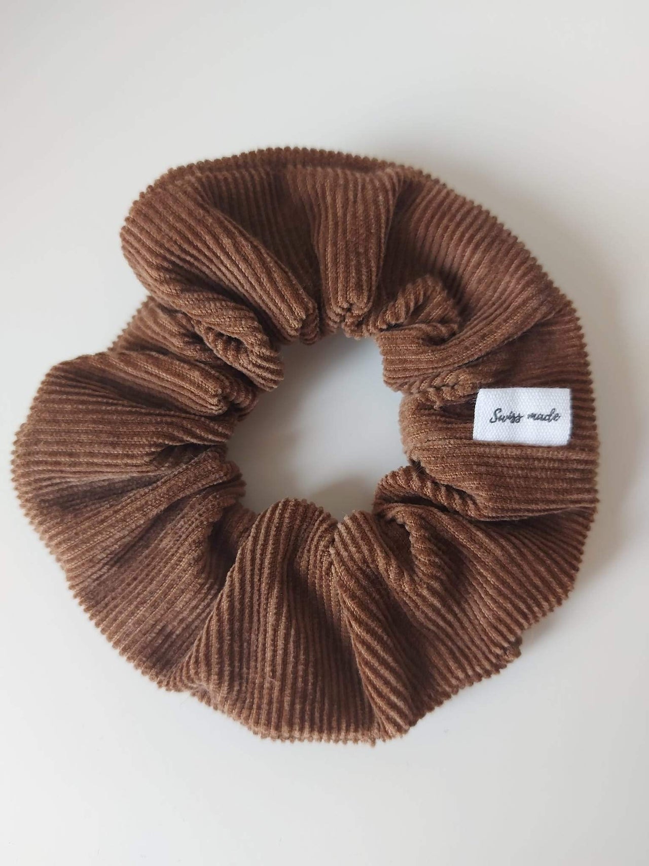 Light brown corduroy scrunchie by Chuperchouchou