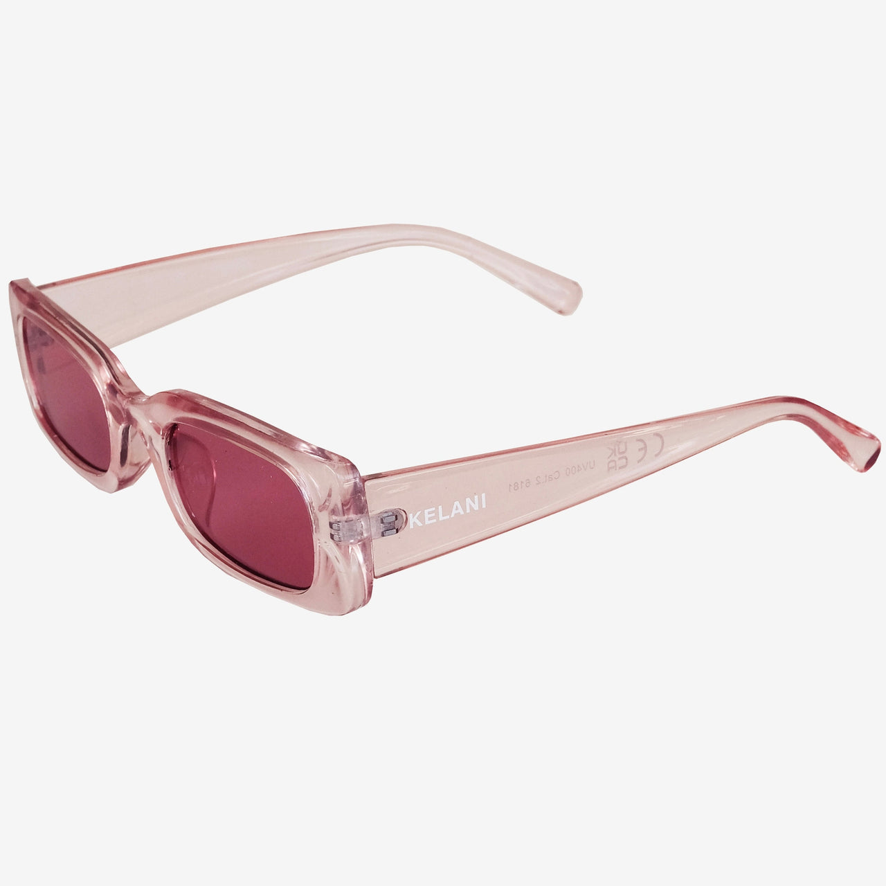 Pink Rectangular Recycled Vintage Glasses 