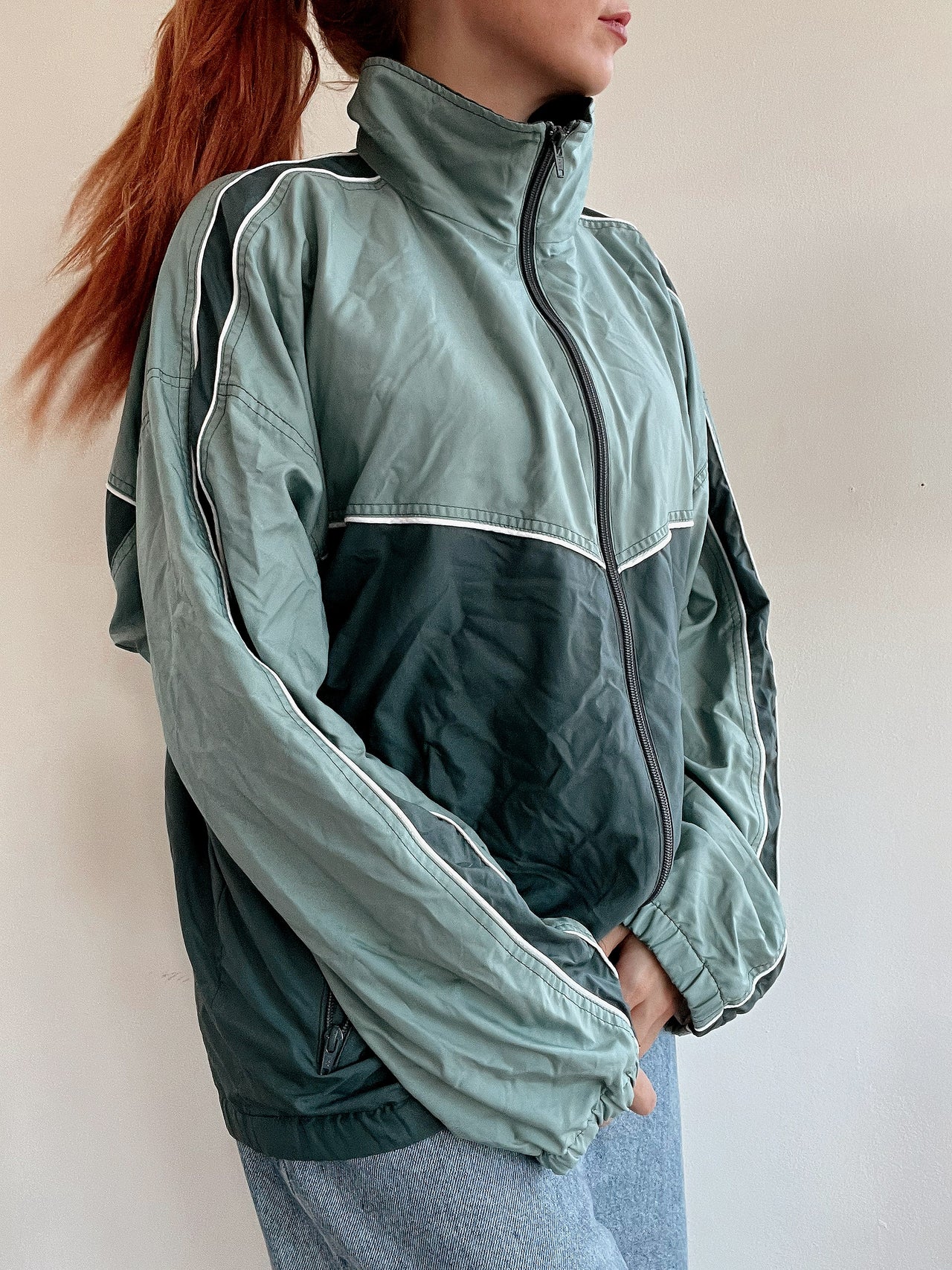 Veste de jogging vintage verte foncée  L