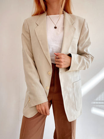 Veste Blazer vintage blanc cassé M