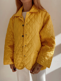 Veste vintage matelassée jaune S