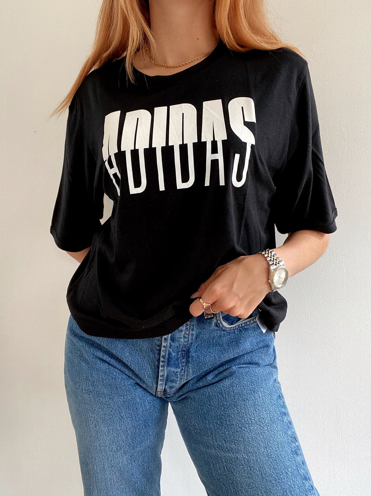 T-shirt noir Adidas M