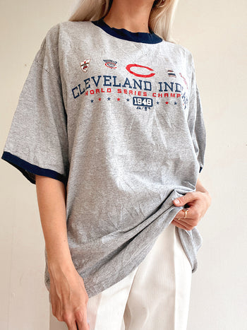 T-shirt USA Cleverland gris et bleu foncé XL