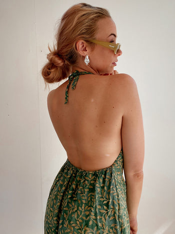 Robe vintage dos nu verte M