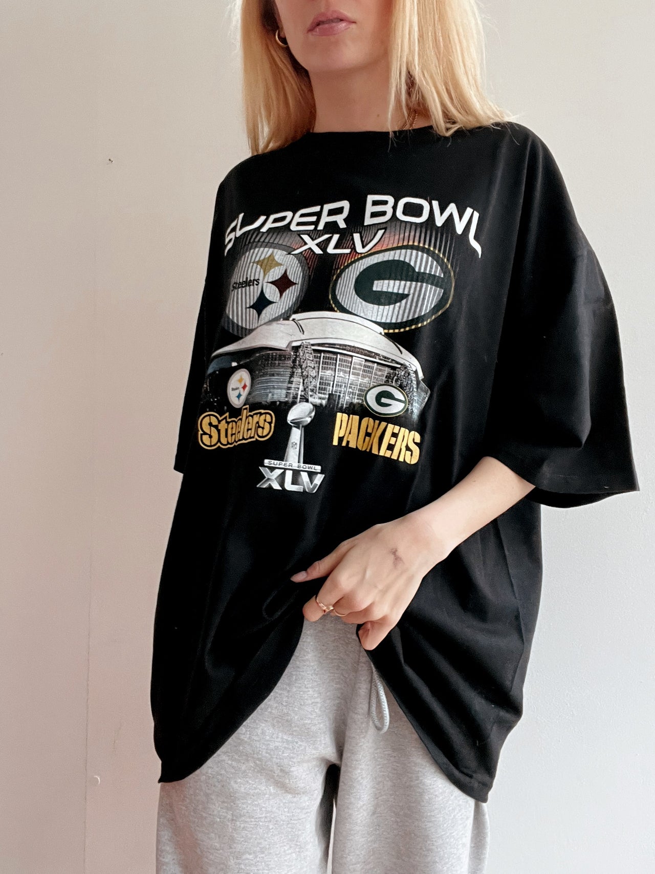 T-shirt vintage américain noir NFL XXL