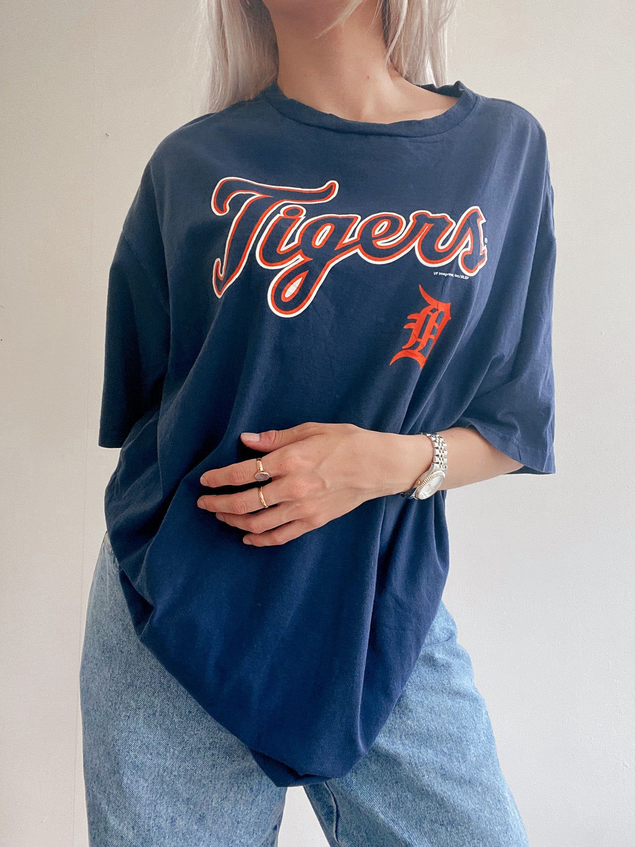 T-shirt vintage USA bleu foncé Tigers XL